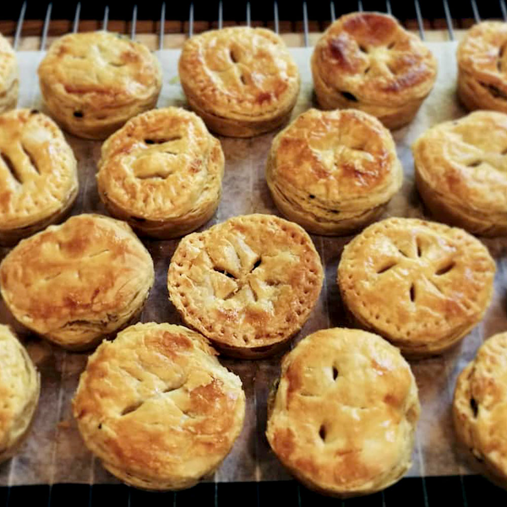 Pies out of oven